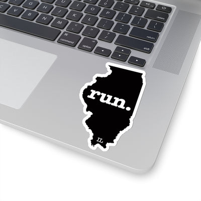 Run Illinois Stickers (Solid)