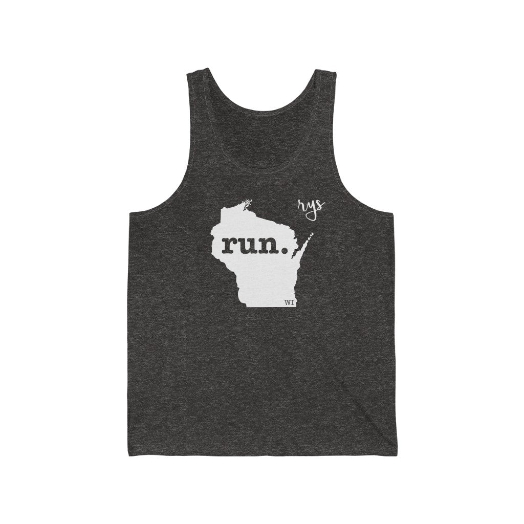 Run Wisconsin Men's / Unisex Tank Top (Solid)