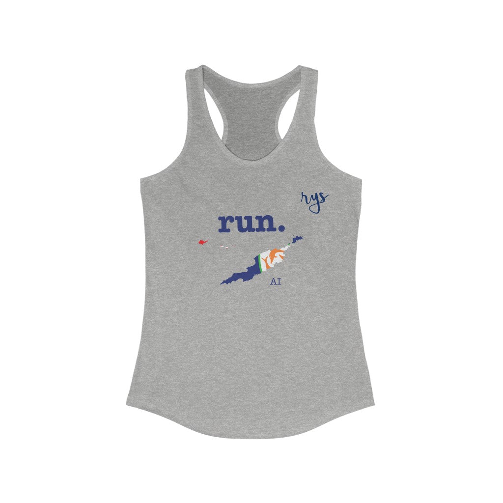 Run Anguilla Women's Racerback Tank (Flag)