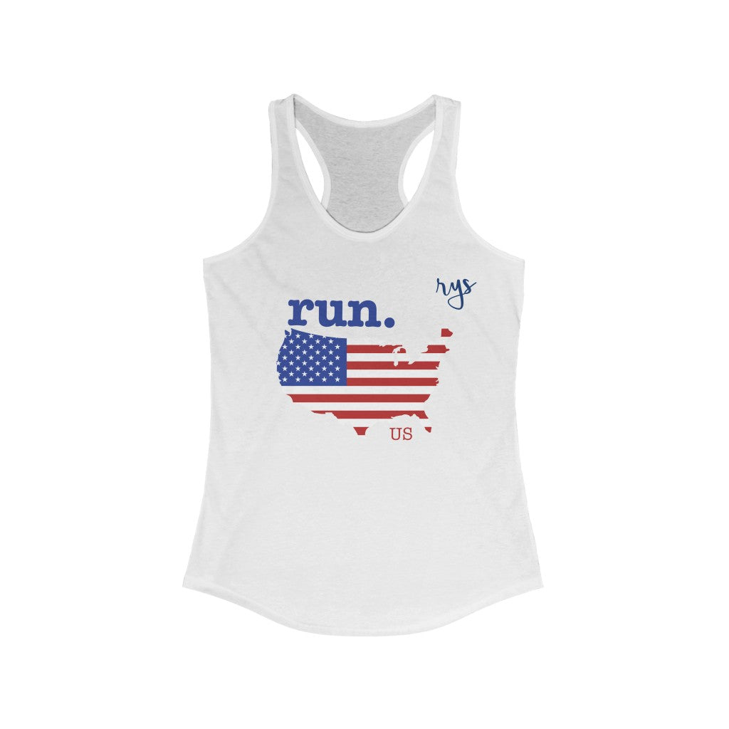 Run United States Women's Racerback Tank (Flag)