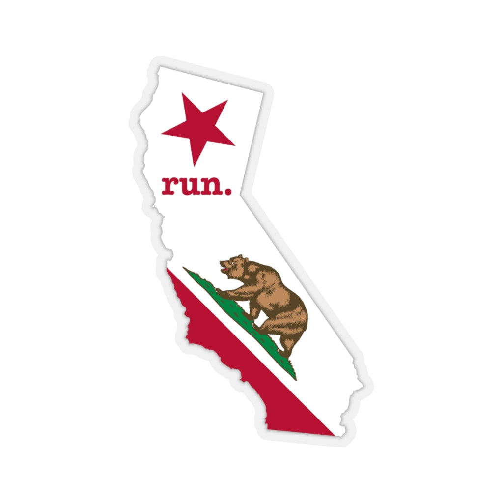 Run California Stickers (Flag)