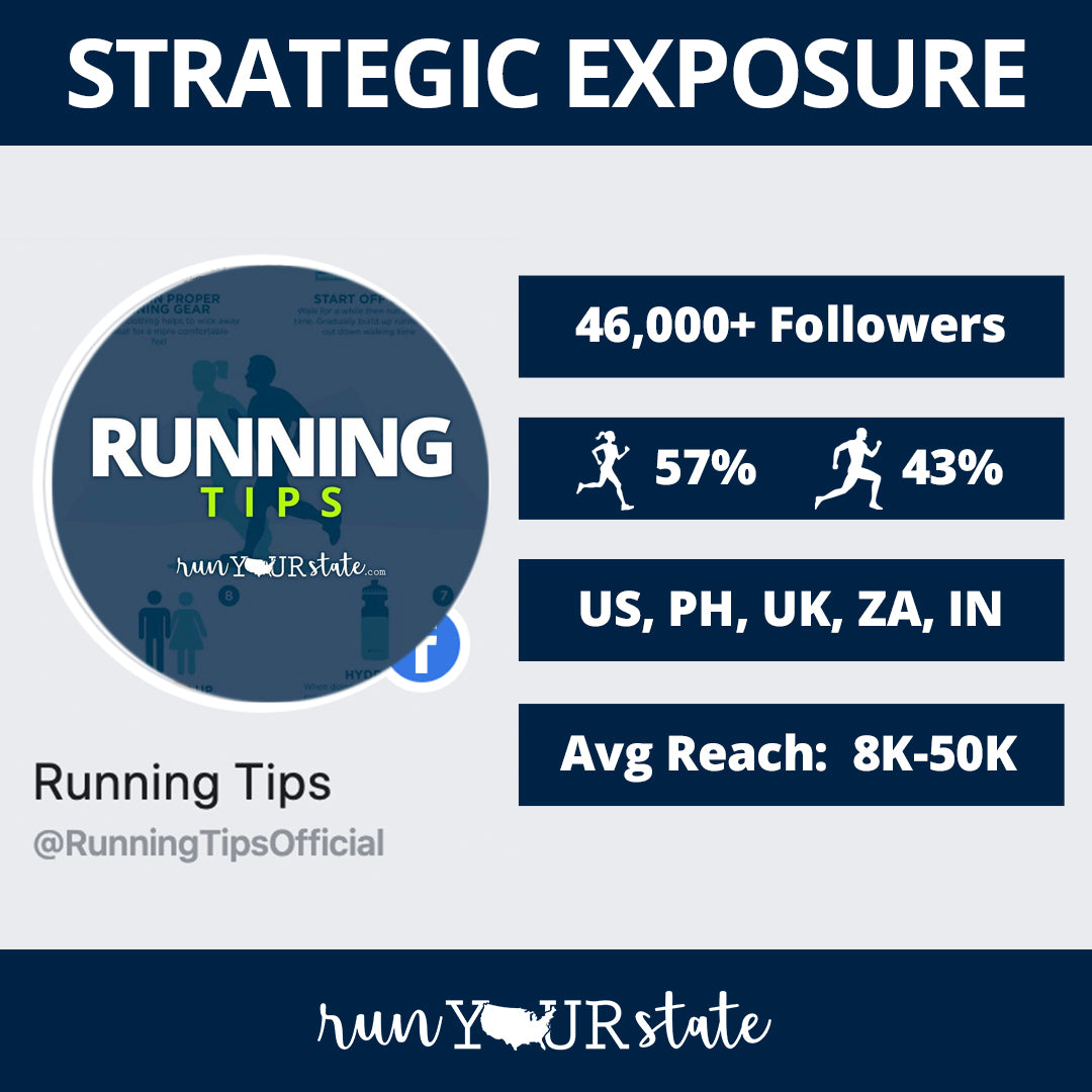 Promotion: Facebook - "Running Tips" Page - 48K+ Followers