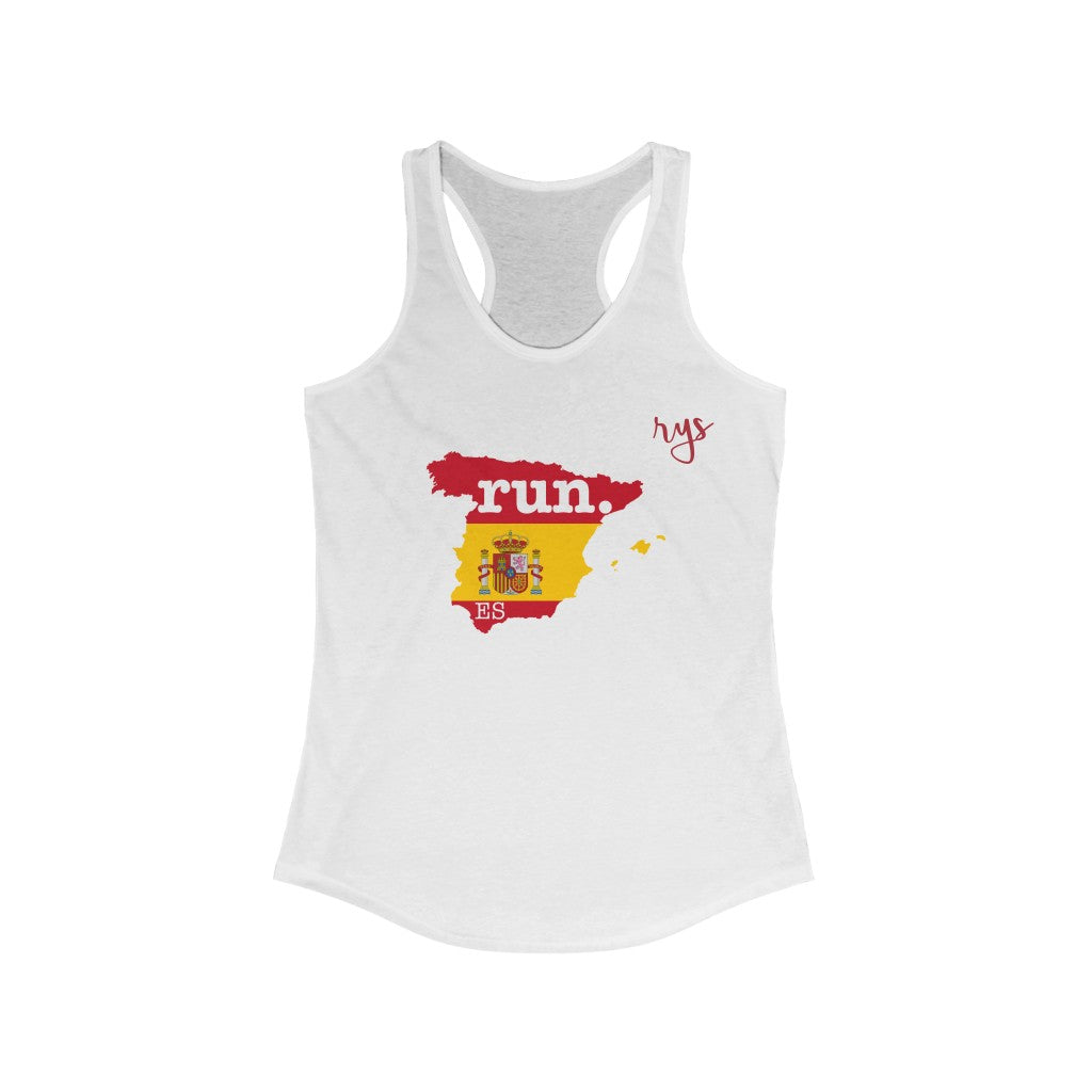 Run Spain Women's Racerback Tank (Flag)