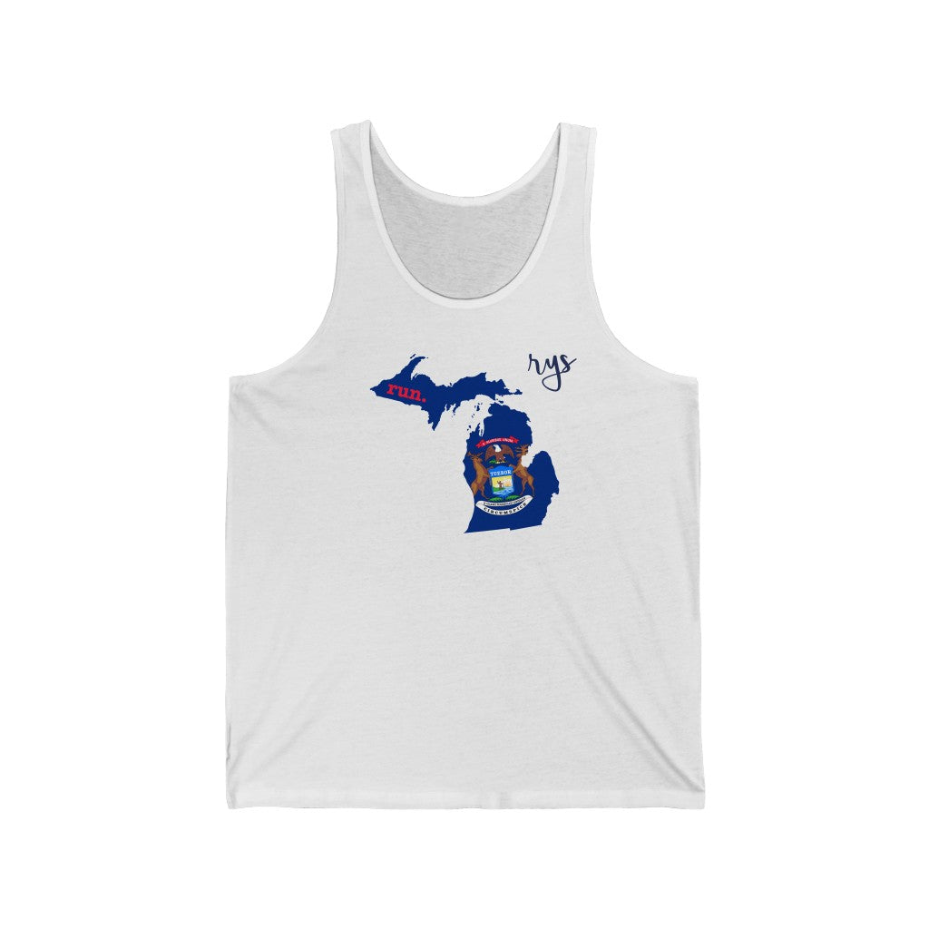 Run Michigan Men's / Unisex Tank Top (Flag)