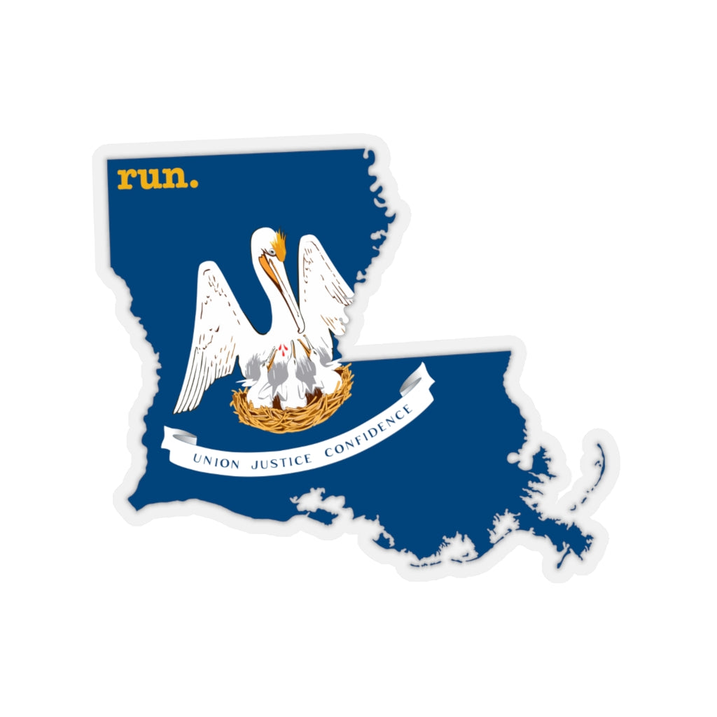 Run Louisiana Stickers (Flag)