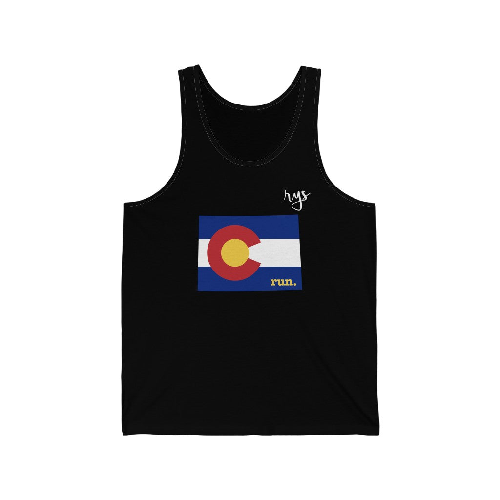Run Colorado Men's / Unisex Tank Top (Flag)