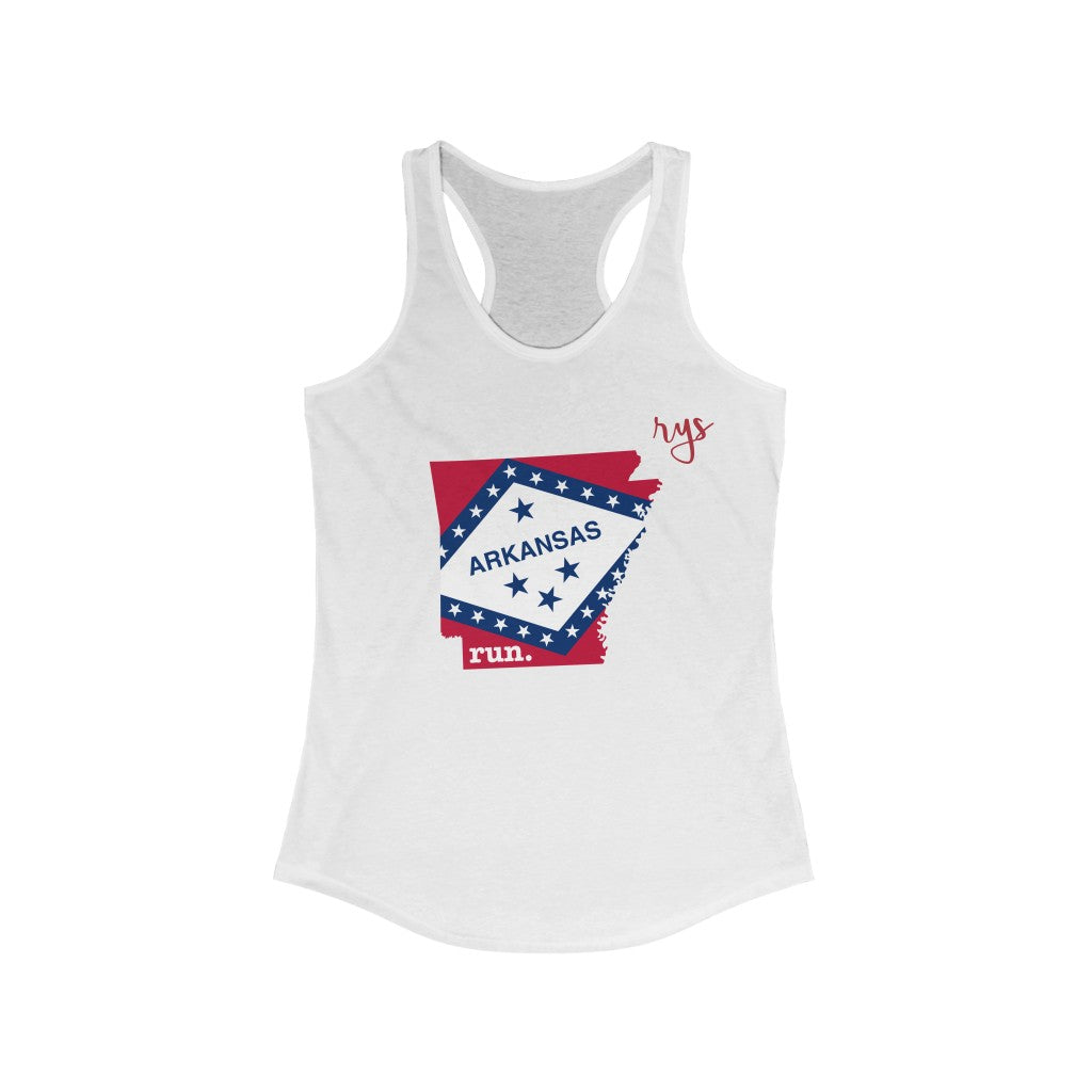 Run Arkansas Women's Racerback Tank (Flag)