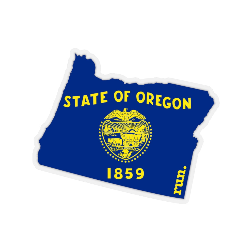 Run Oregon Stickers (Flag)