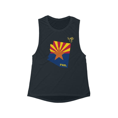 Run Arizona Women's Scoop Muscle Tank (Flag)