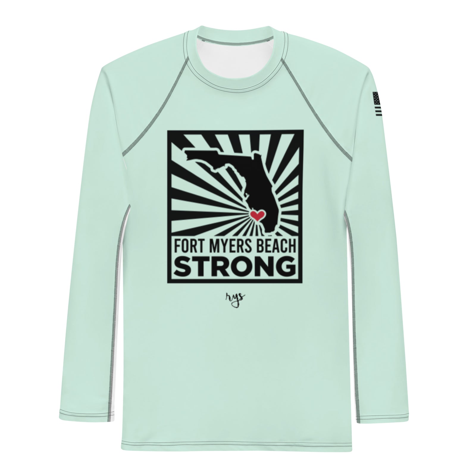 Fort Myers Beach STRONG Burst Men's Long-Sleeve Rash Guard