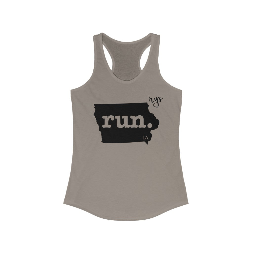 Run Iowa Women's Racerback Tank (Solid)