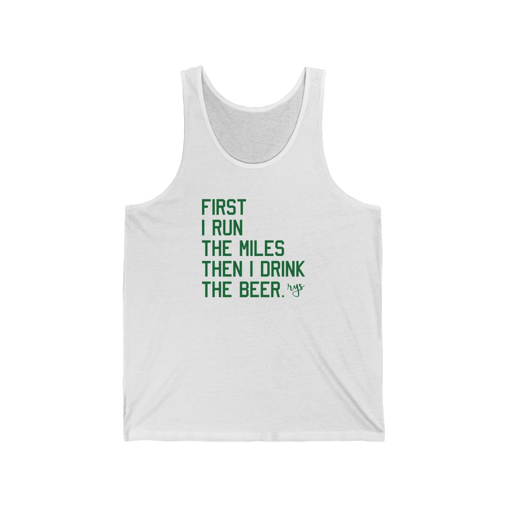 First Miles Then Beer Men's / Unisex Tank Top