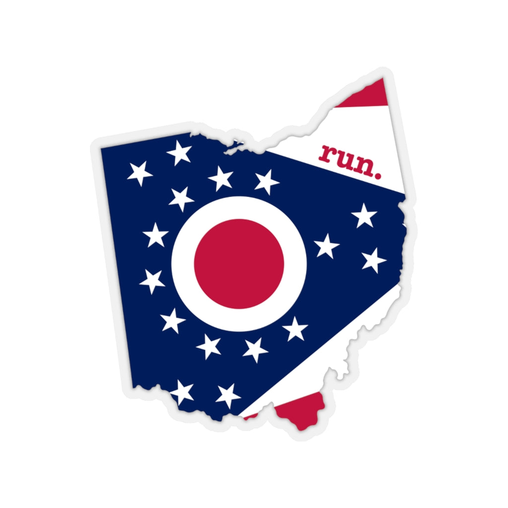 Run Ohio Stickers (Flag)