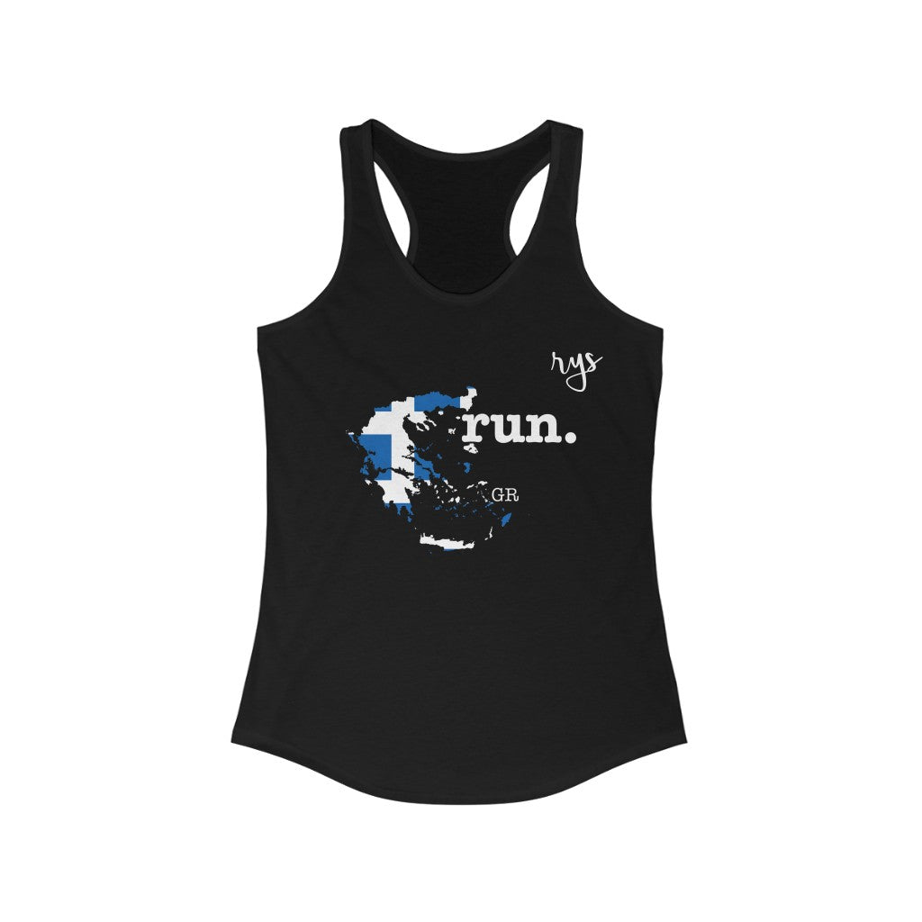Run Greece Women's Racerback Tank (Flag)