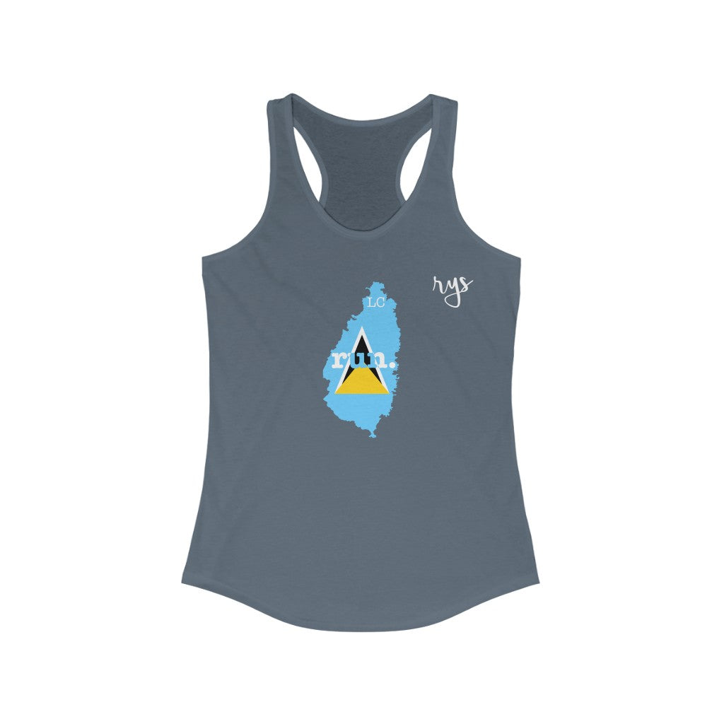 Run St. Lucia Women's Racerback Tank (Flag)