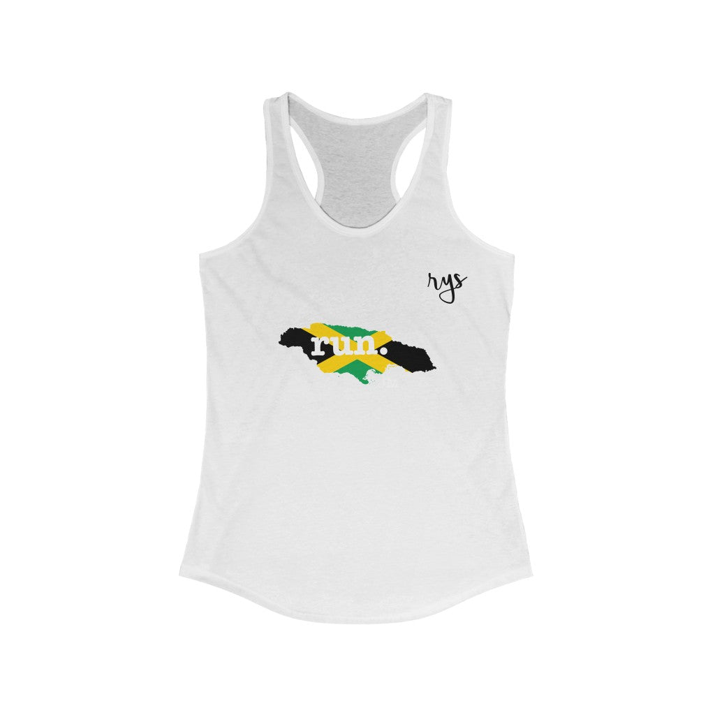 Run Jamaica Women's Racerback Tank (Flag)