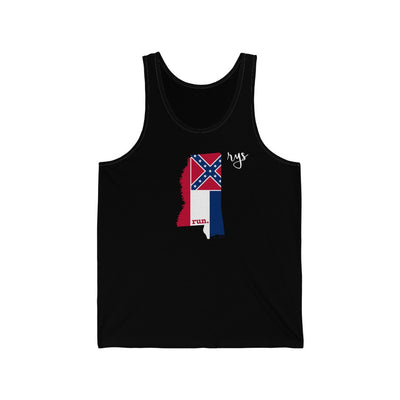 Run Mississippi Men's / Unisex Tank Top (Flag)
