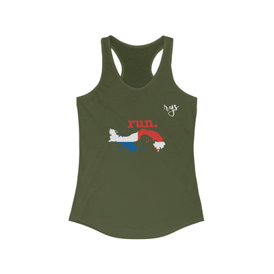 Run Panama Women's Racerback Tank (Flag)