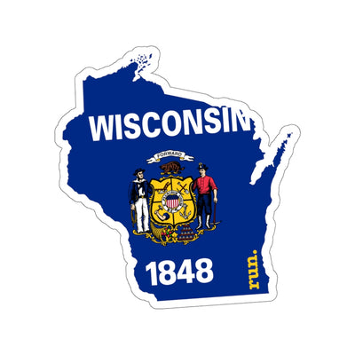 Run Wisconsin Stickers (Flag)