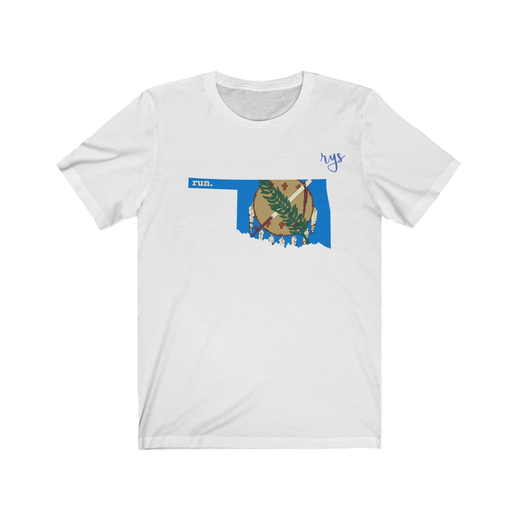 Run Oklahoma Men's / Unisex T-Shirt (Flag)