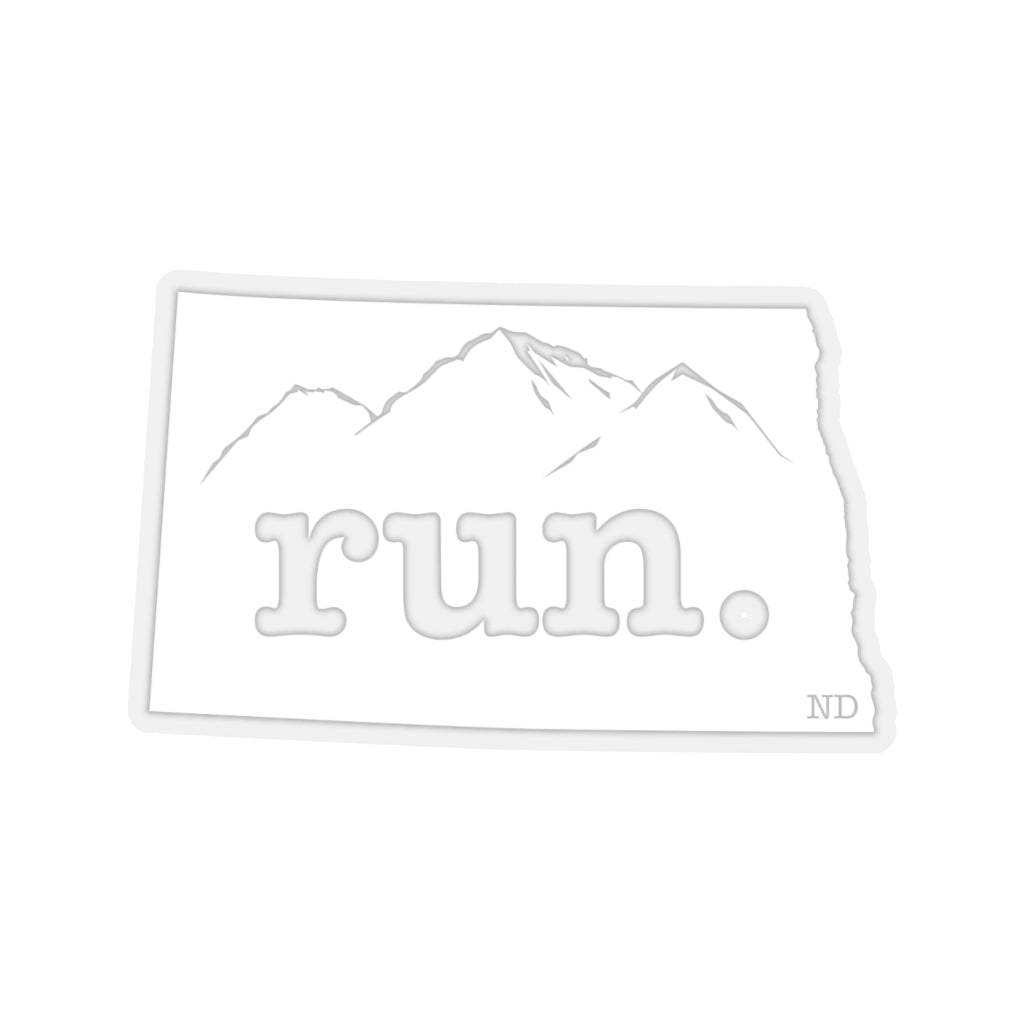 Run North Dakota Stickers (Solid)