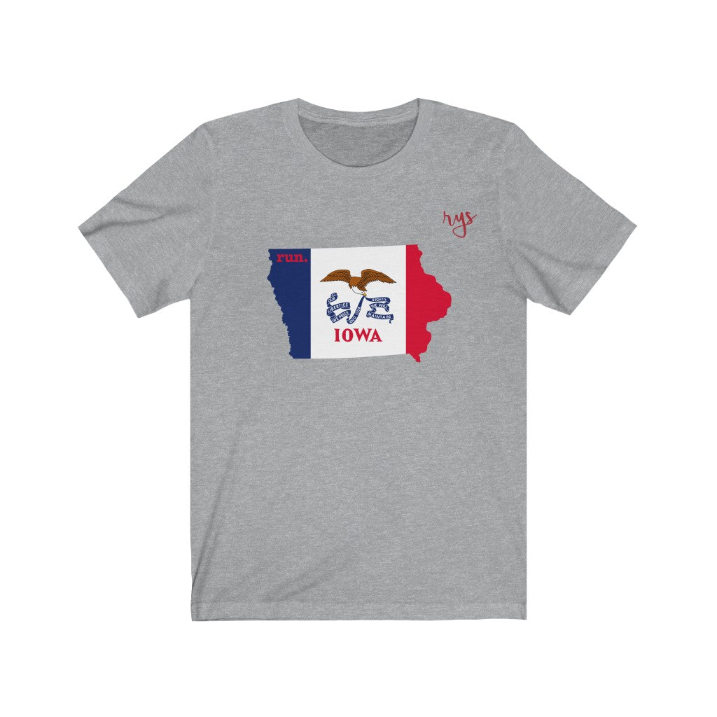 Run Iowa Men's / Unisex T-Shirt (Flag)