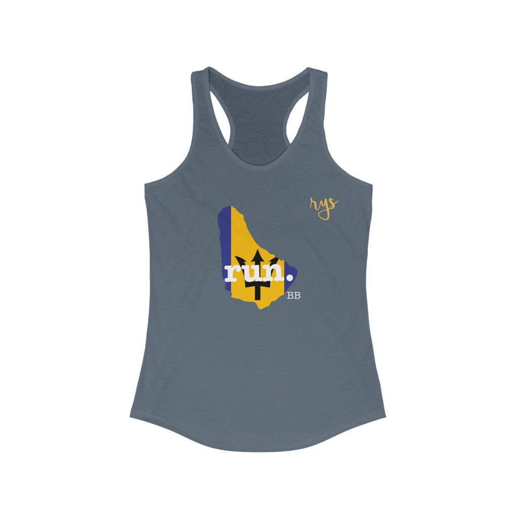 Run Barbados Women's Racerback Tank (Flag)