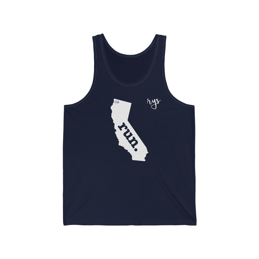 Run California Men's / Unisex Tank Top (Solid)
