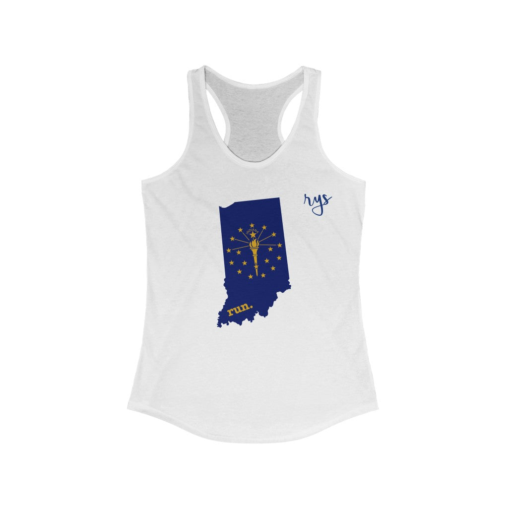 Run Indiana Women's Racerback Tank (Flag)