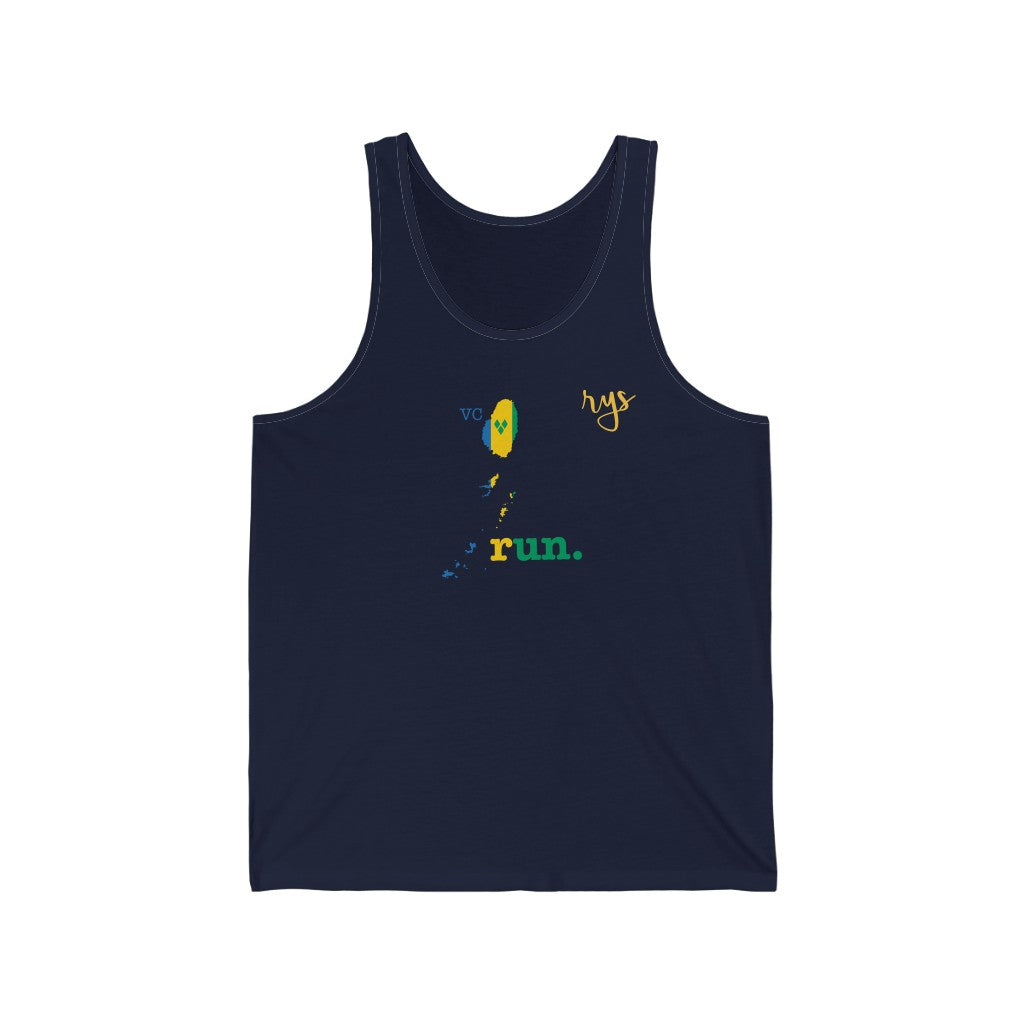 Run Saint Vincent Grenadines Men's / Unisex Tank Top (Flag)