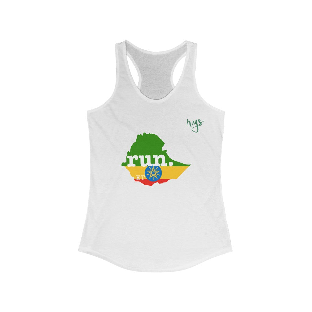 Run Ethiopia Women's Racerback Tank (Flag)