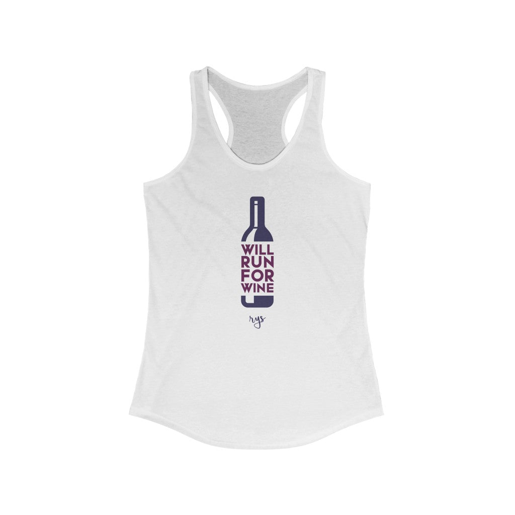 Will Run For Wine Women's Racerback Tank