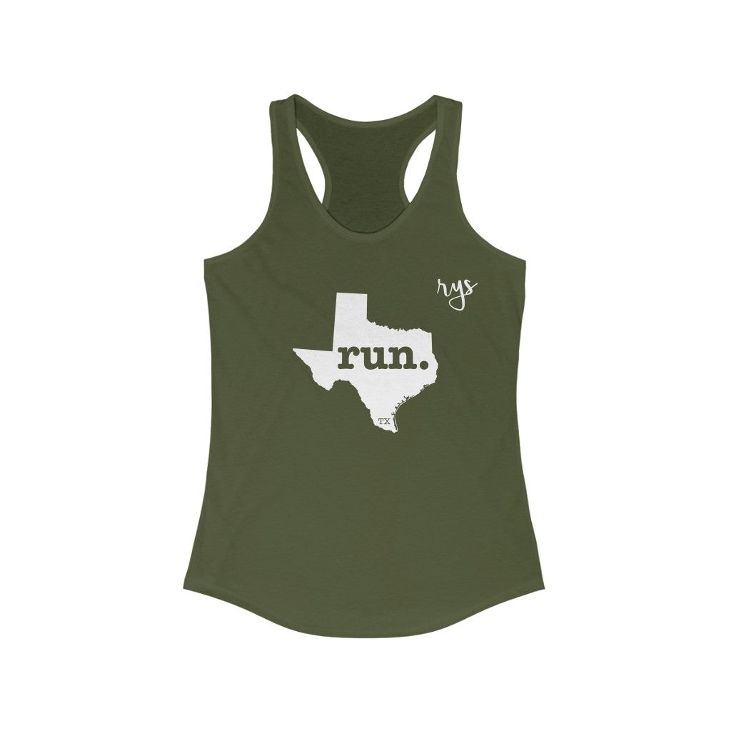 Run Texas Women's Racerback Tank (Solid)