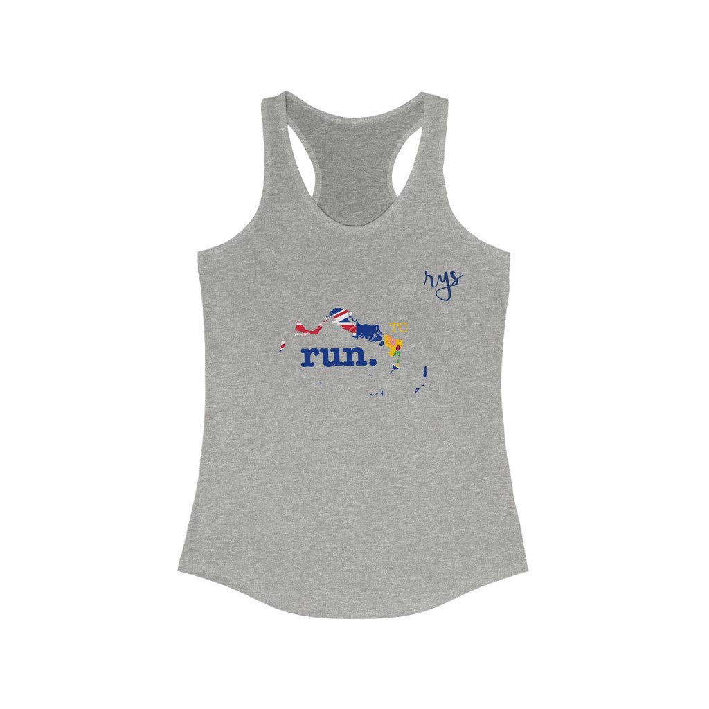 Run Turks Caicos Women's Racerback Tank (Flag)