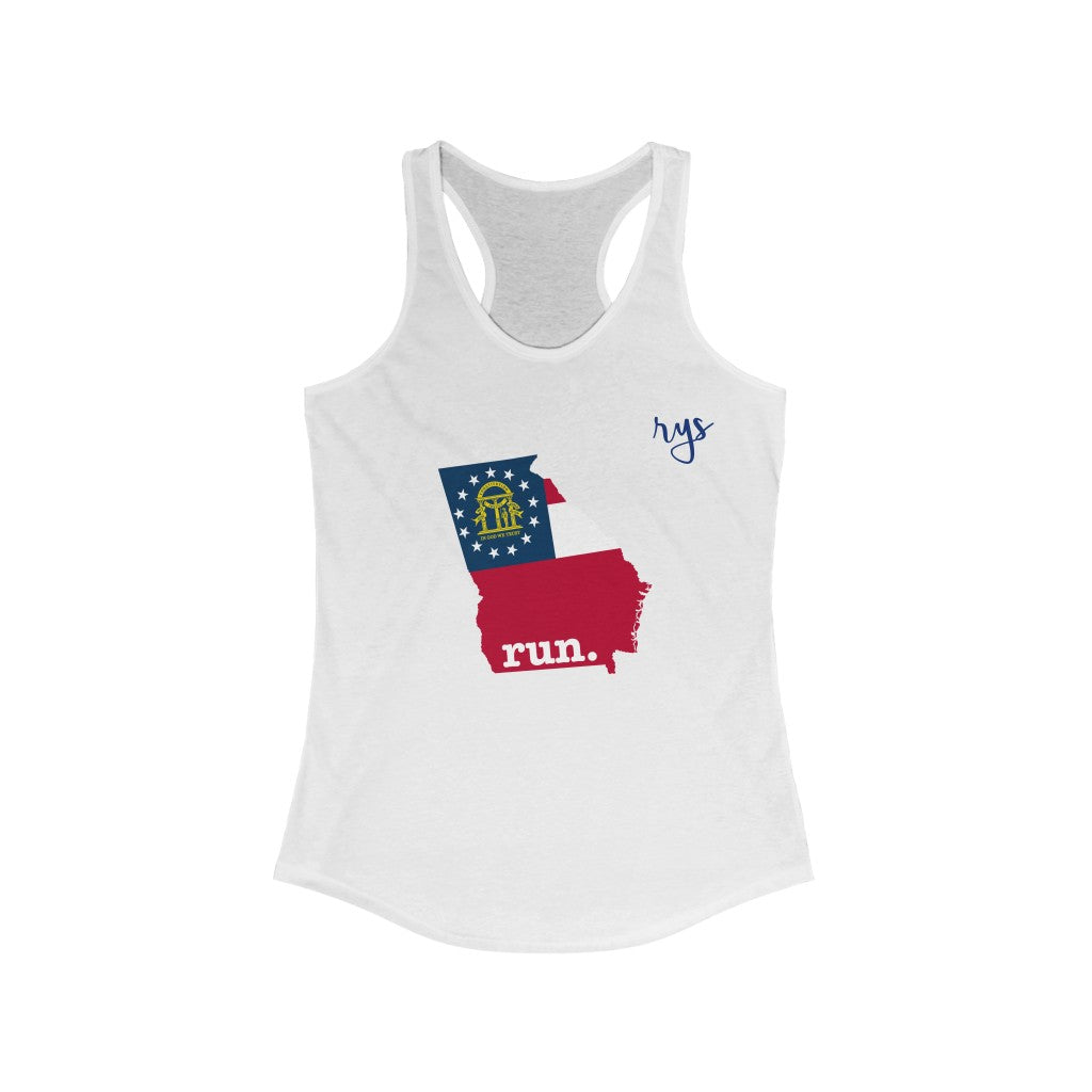 Run Georgia Women's Racerback Tank (Flag)