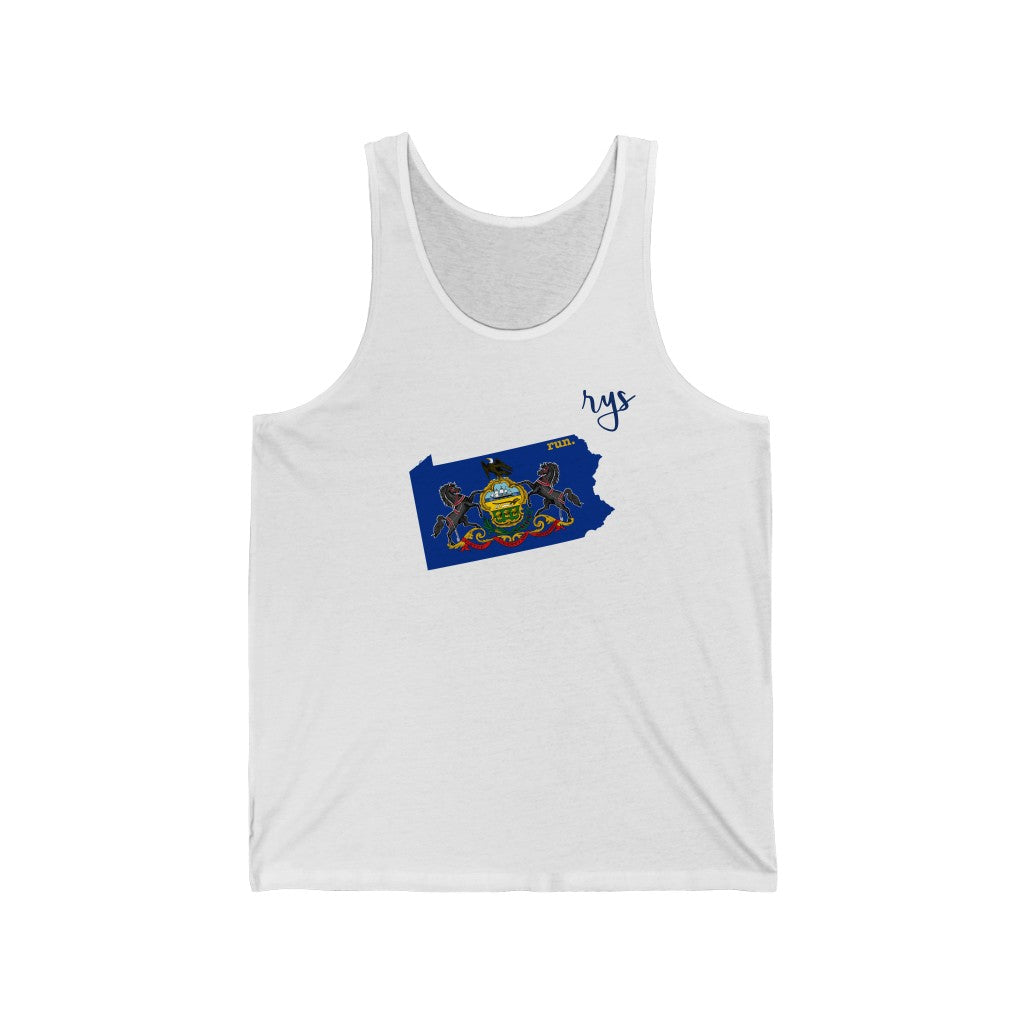 Run Pennsylvania Men's / Unisex Tank Top (Flag)