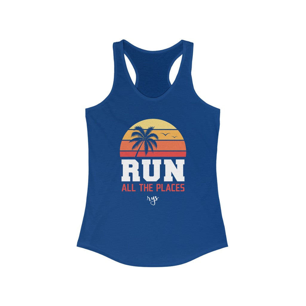 Run All The Places Women's Racerback Tank