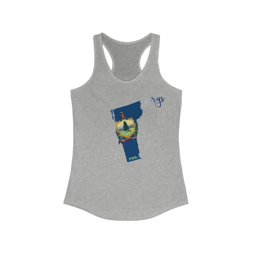 Run Vermont Women's Racerback Tank (Flag)