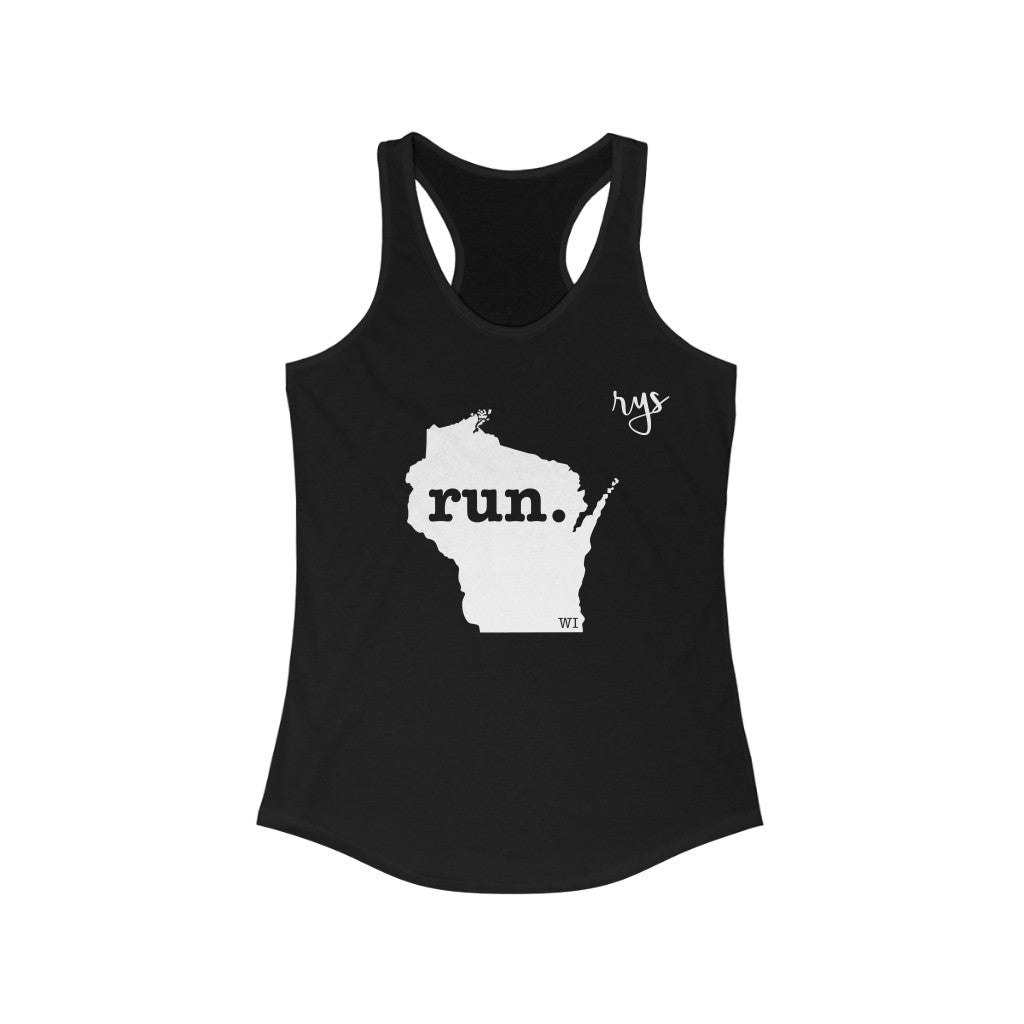 Run Wisconsin Women's Racerback Tank (Solid)