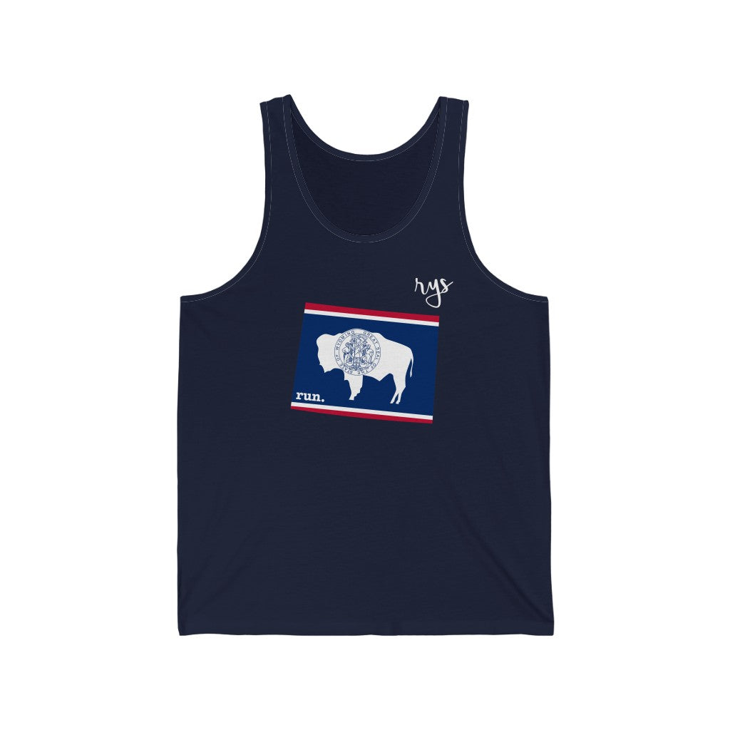 Run Wyoming Men's / Unisex Tank Top (Flag)