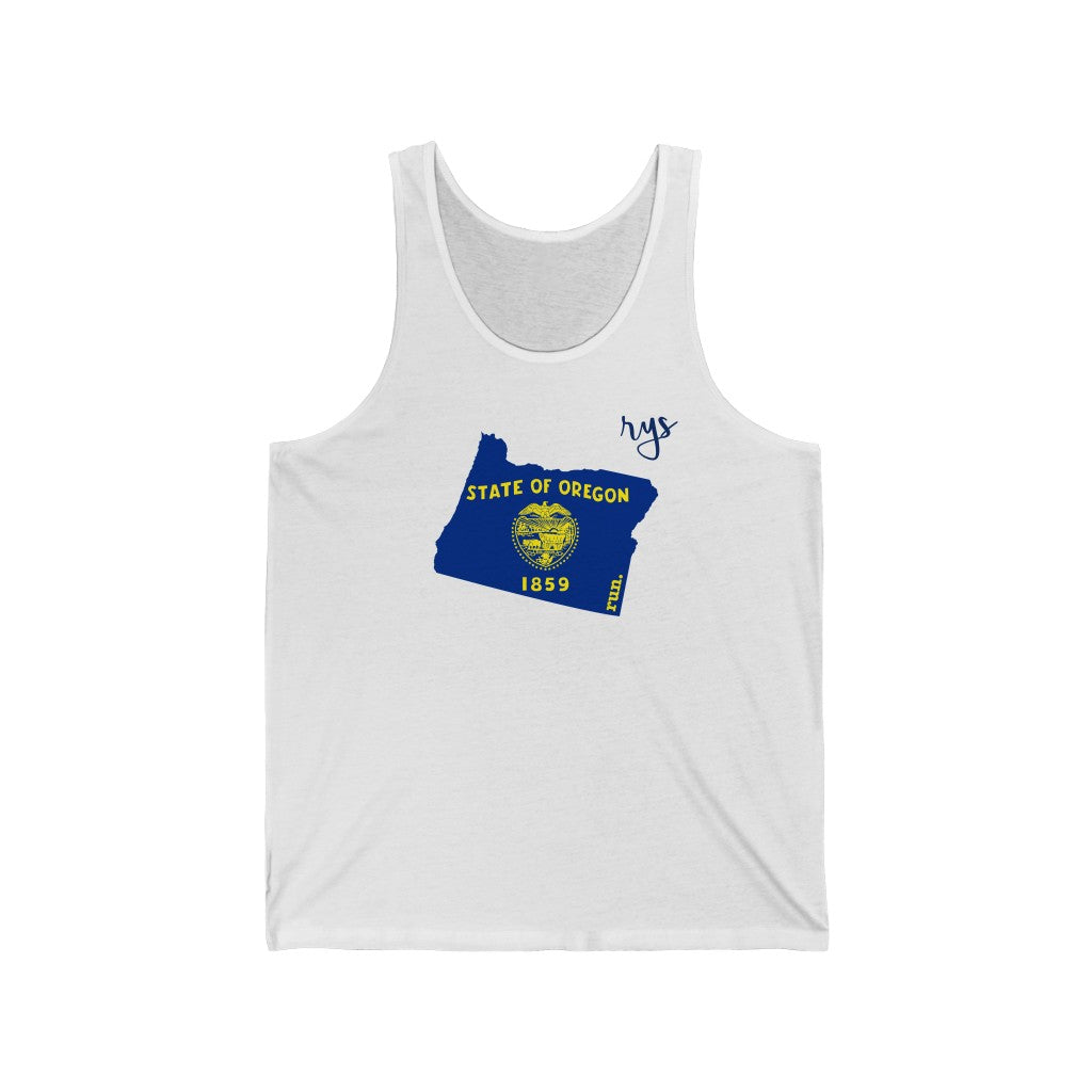 Run Oregon Men's / Unisex Tank Top (Flag)