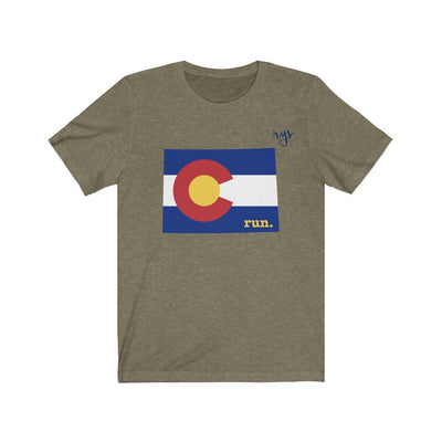 Run Colorado Men's / Unisex T-Shirt (Flag)