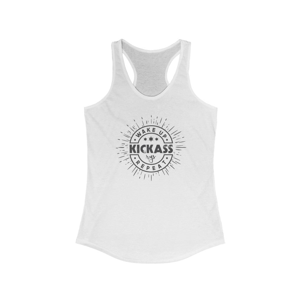 Wake Up Kick Ass Repeat Women's Racerback Tank