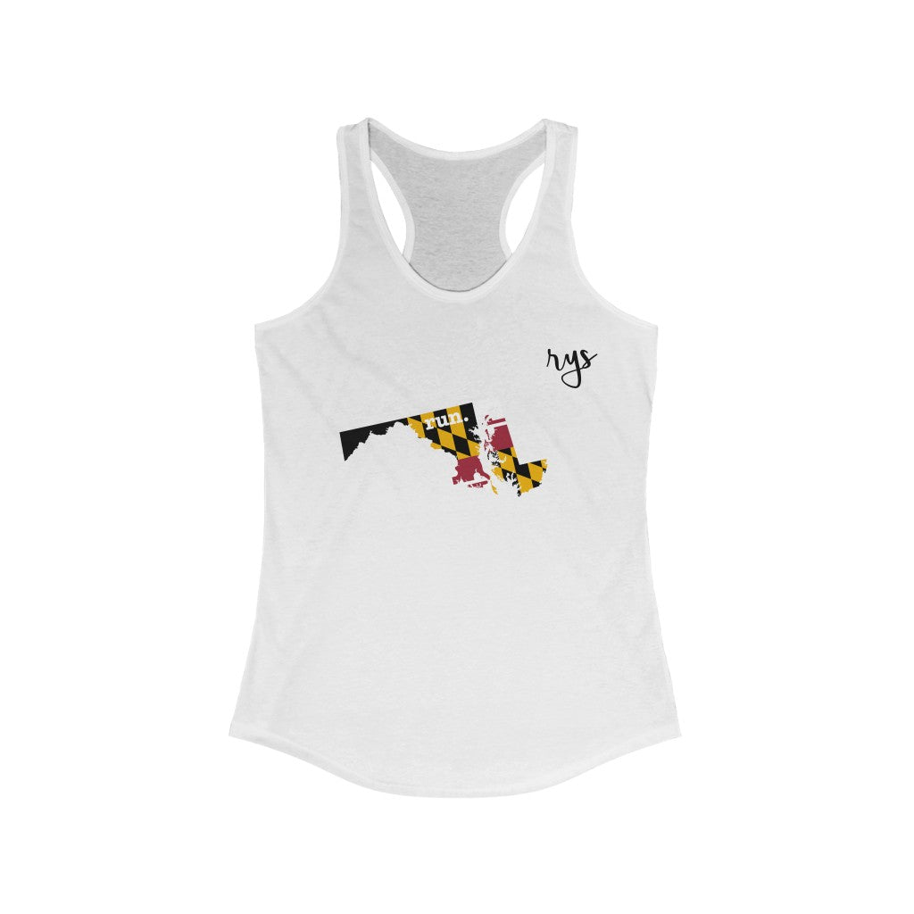 Run Maryland Women's Racerback Tank (Flag)