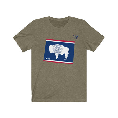 Run Wyoming Men's / Unisex T-Shirt (Flag)