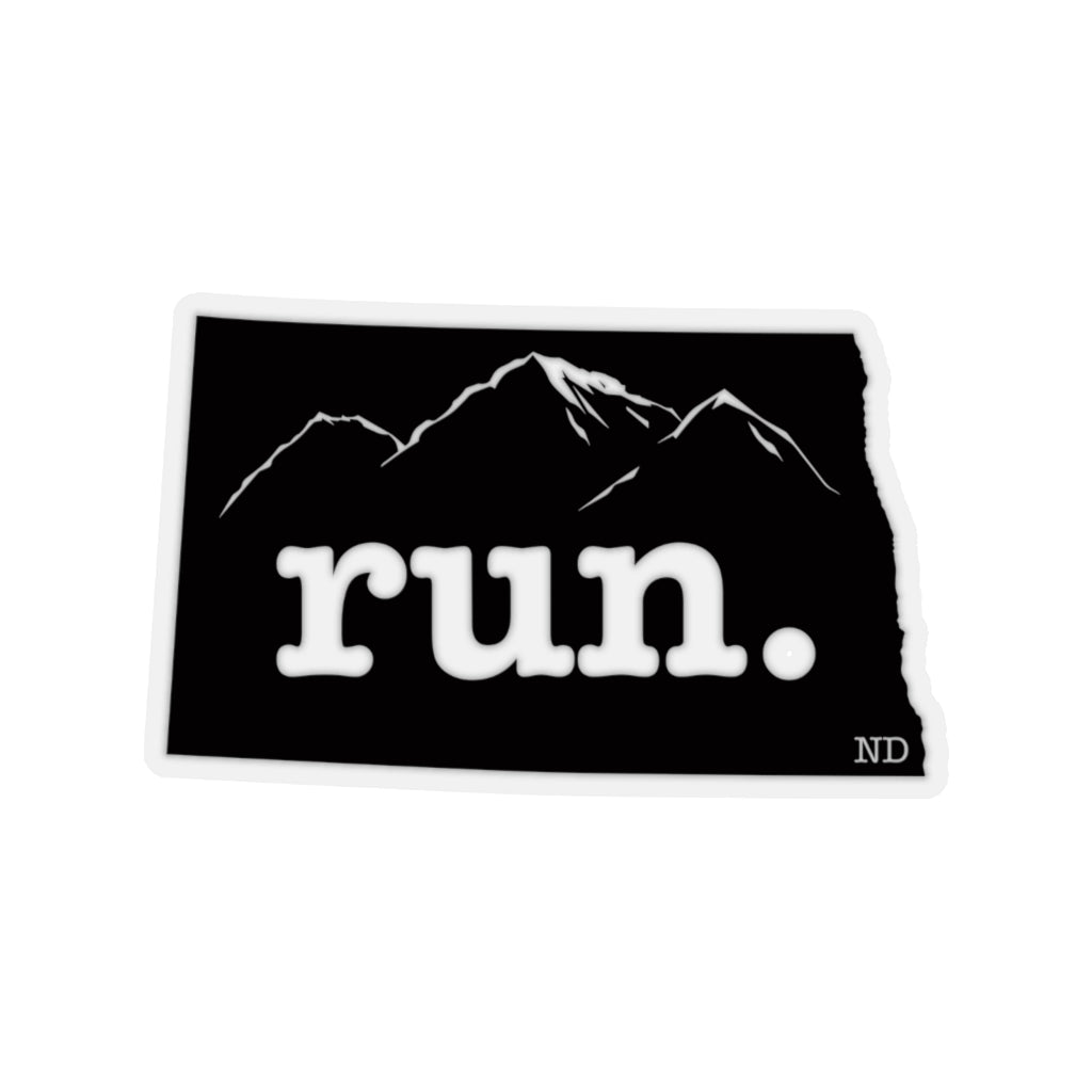 Run North Dakota Stickers (Solid)