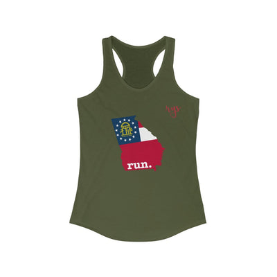 Run Georgia Women's Racerback Tank (Flag)