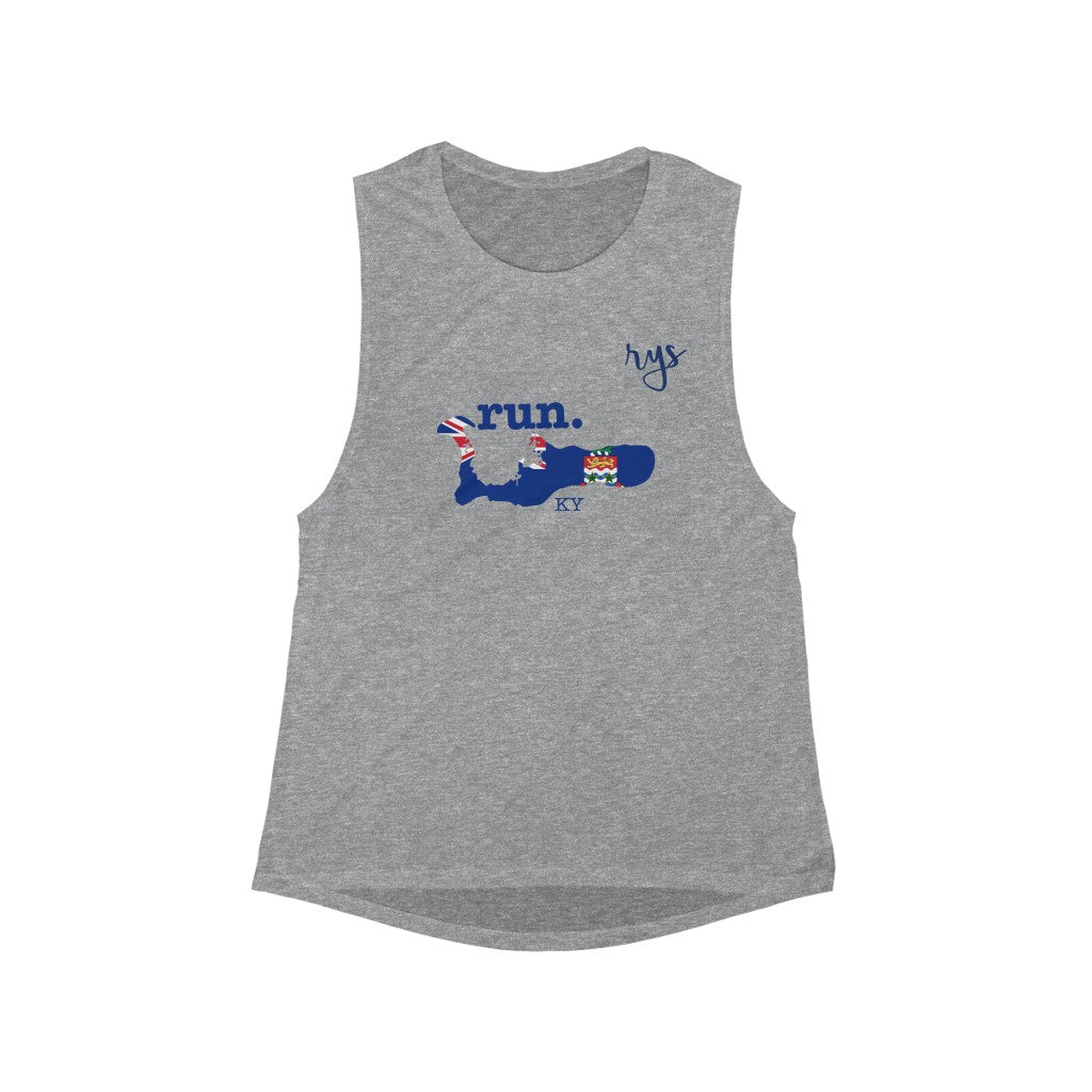 Run Cayman Islands Women's Scoop Muscle Tank (Flag)
