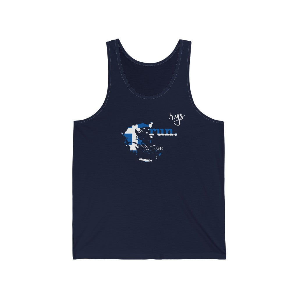 Run Greece Men's / Unisex Tank Top (Flag)