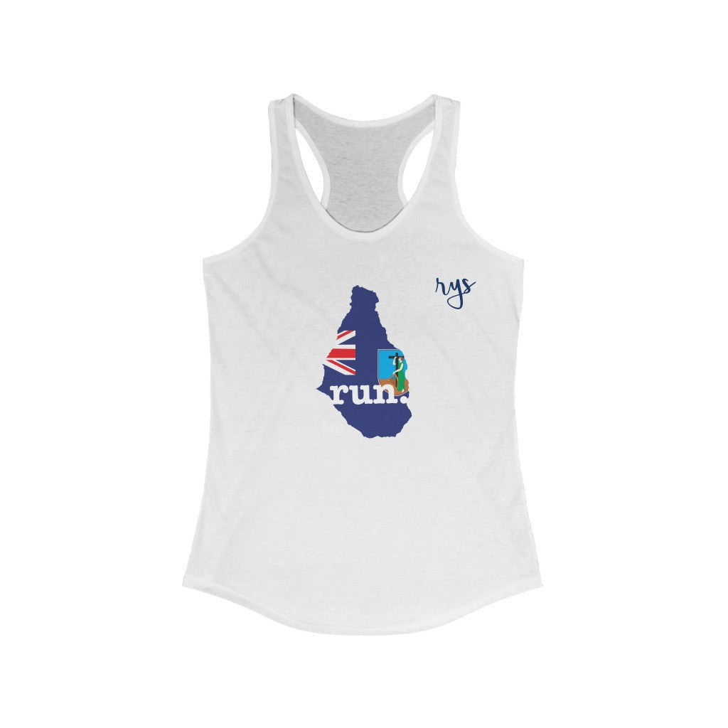 Run Montserrat Women's Racerback Tank (Flag)